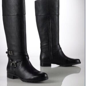 Ralph Lauren Leather Savion Riding Boots sz 10 - Black